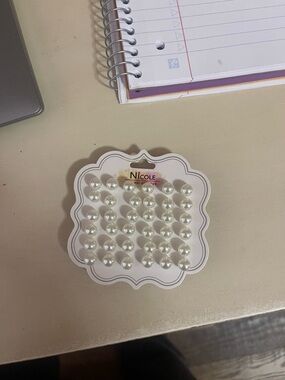 Nicole Pearl Earring Set - White Pearls